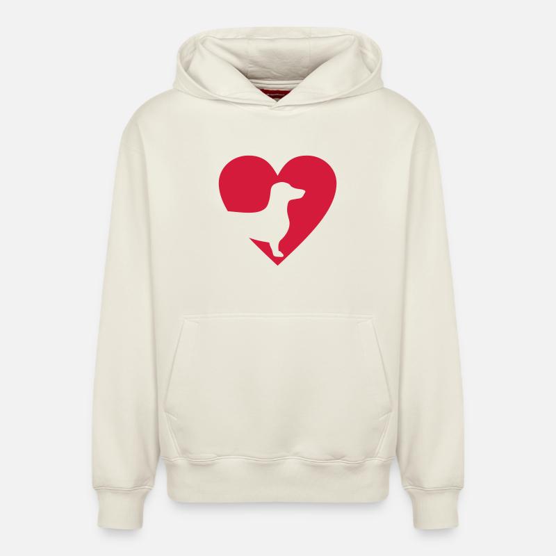 Dackel - Sweat à capuche unisexe décontracté en coton biologique – de SPREAD - blanc cassé