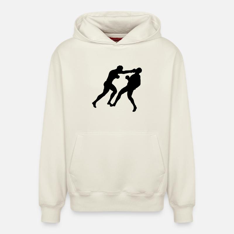 Boxe boxe - Sweat à capuche unisexe décontracté en coton biologique – de SPREAD - blanc cassé