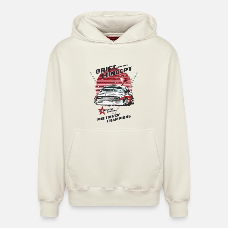 Drift Sport - Sweat à capuche unisexe décontracté en coton biologique – de SPREAD - blanc cassé