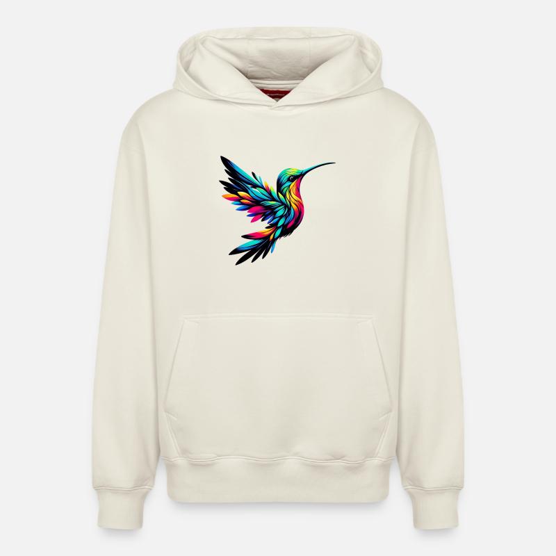 Colibri - Sweat à capuche unisexe décontracté en coton biologique – de SPREAD - blanc cassé