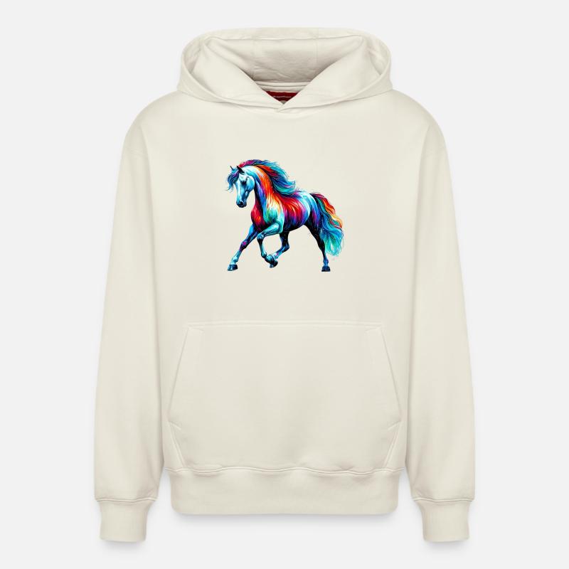 Pferd - Relaxed Unisex Organic Hoodie – von SPREAD - Naturweiß
