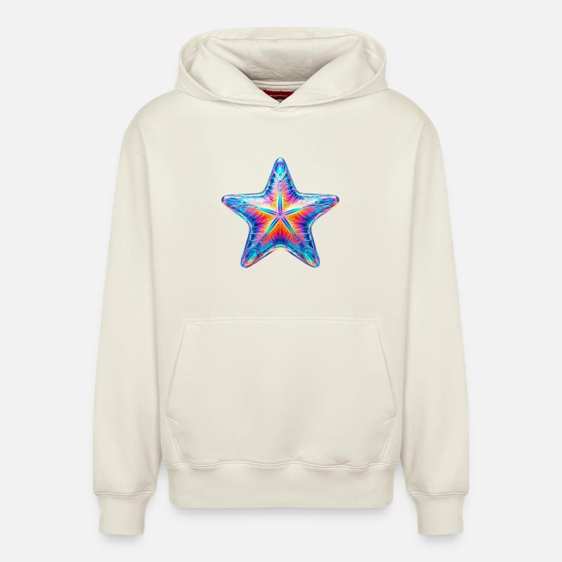 Étoile de mer - Sweat à capuche unisexe décontracté en coton biologique – de SPREAD - blanc cassé