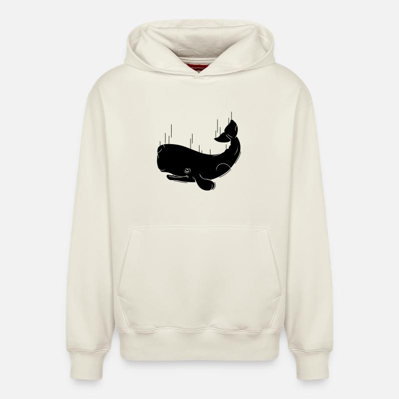 Fallender Wal - Relaxed Unisex Organic Hoodie – von SPREAD - Naturweiß