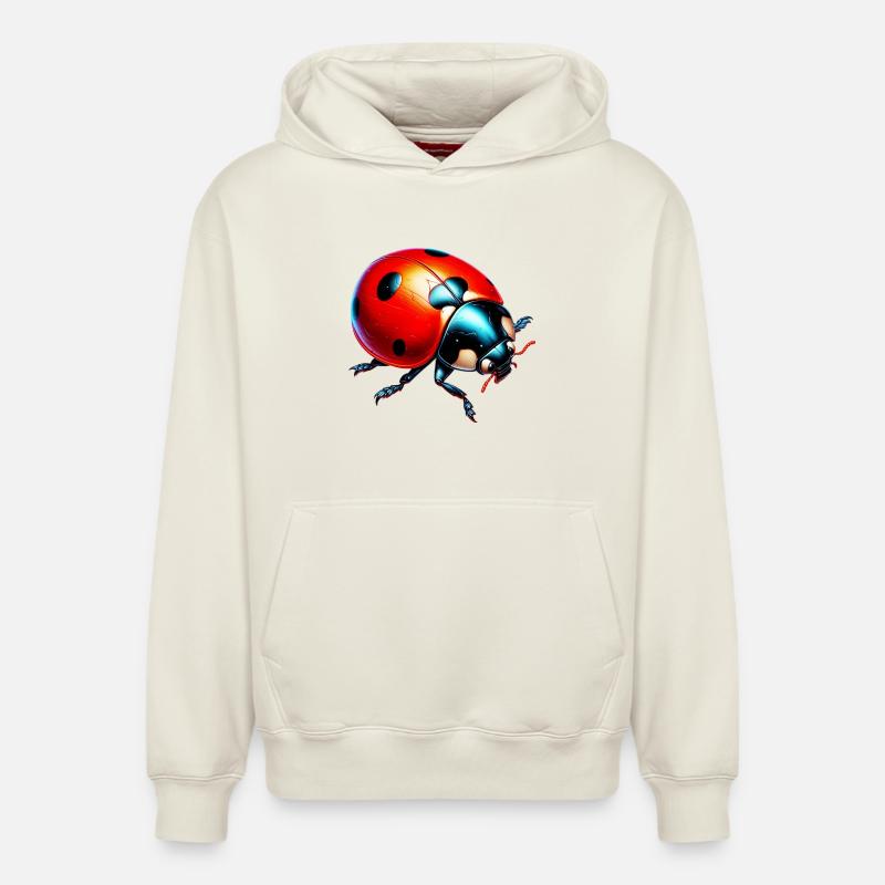 Coccinelle - Sweat à capuche unisexe décontracté en coton biologique – de SPREAD - blanc cassé