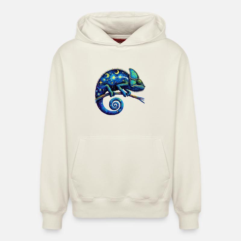 Caméléon - Sweat à capuche unisexe décontracté en coton biologique – de SPREAD - blanc cassé