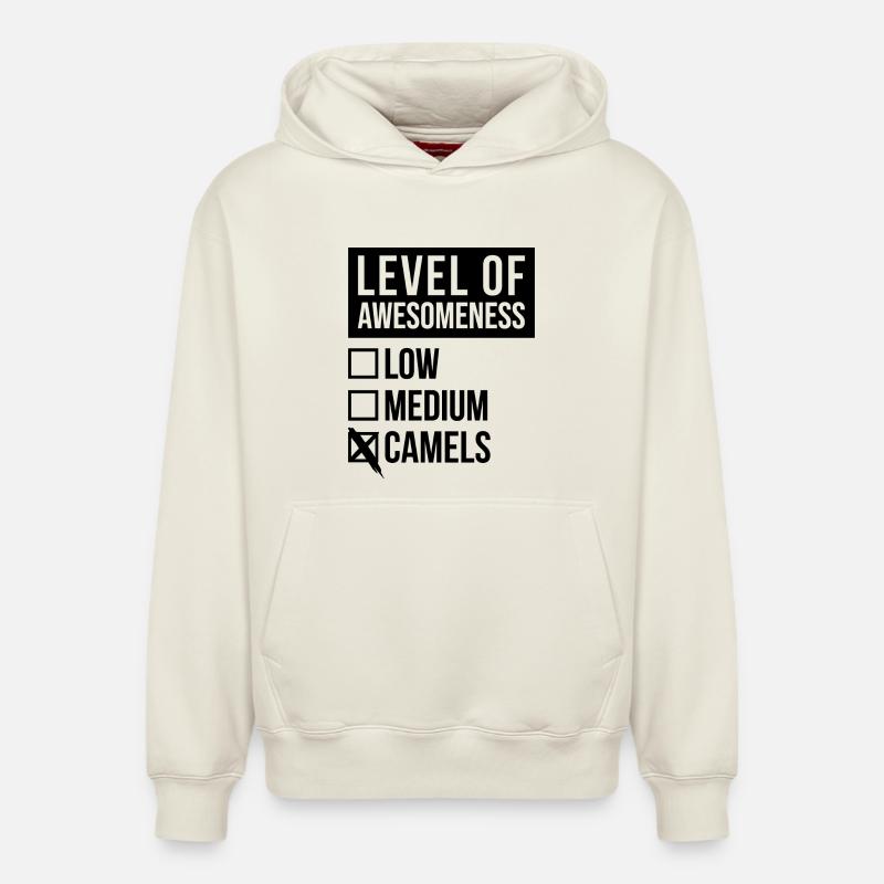 Kamel - Relaxed Unisex Organic Hoodie – von SPREAD - Naturweiß
