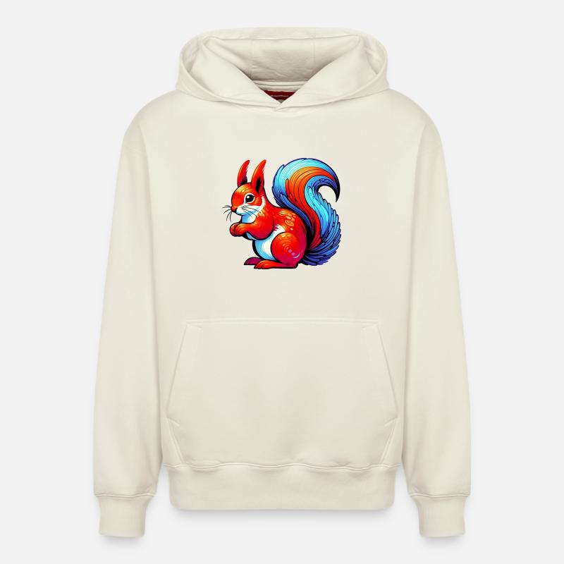 Eichhörnchen - Relaxed Unisex Organic Hoodie – von SPREAD - Naturweiß