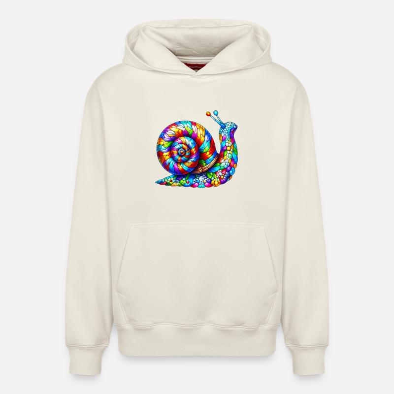Escargot - Sweat à capuche unisexe décontracté en coton biologique – de SPREAD - blanc cassé
