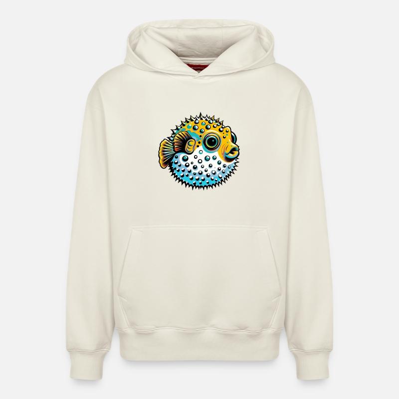 Blowfish - Sweat à capuche unisexe décontracté en coton biologique – de SPREAD - blanc cassé