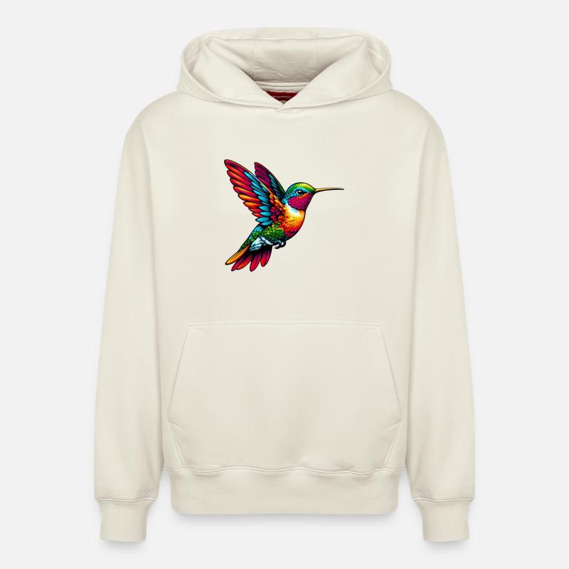 Colibri - Sweat à capuche unisexe décontracté en coton biologique – de SPREAD - blanc cassé