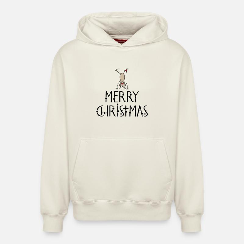 Noël drôle - Sweat à capuche unisexe décontracté en coton biologique – de SPREAD - blanc cassé