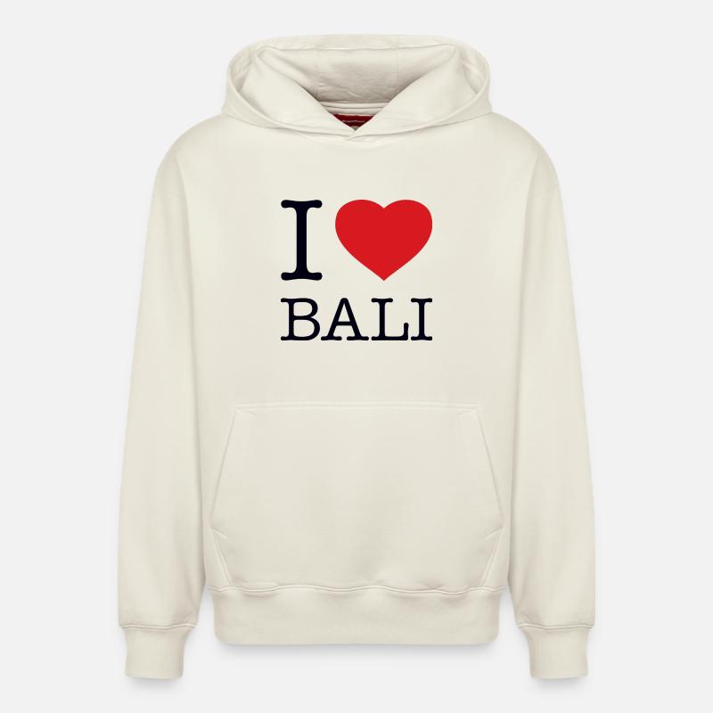 J’ADORE BALI - Sweat à capuche unisexe décontracté en coton biologique – de SPREAD - blanc cassé