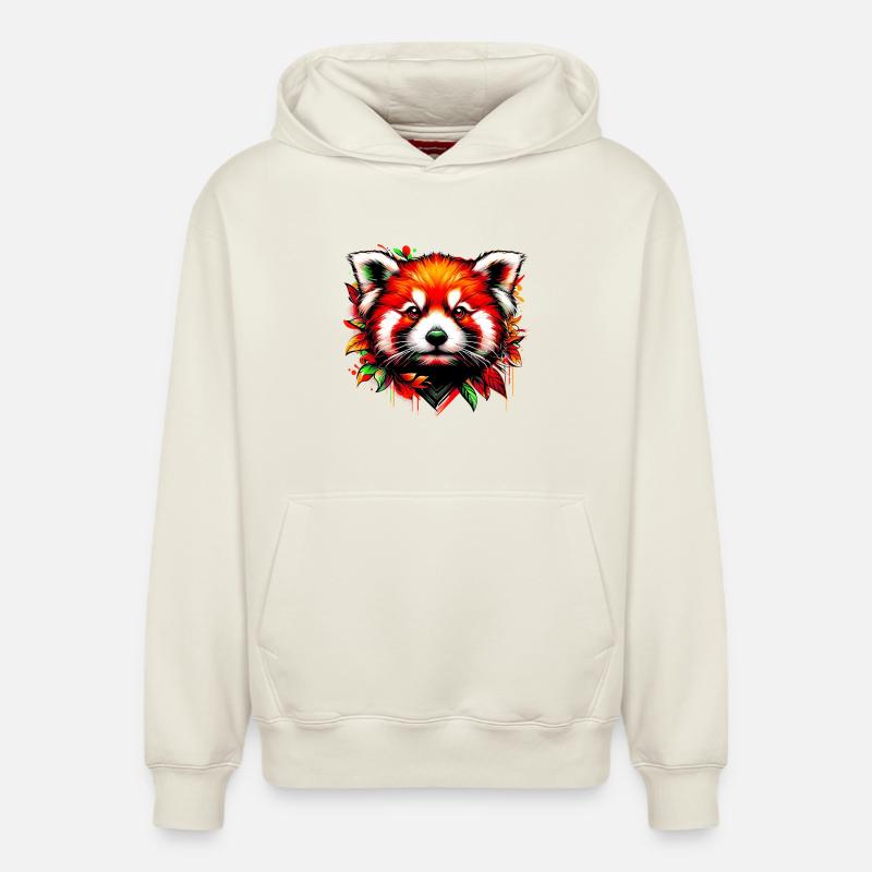 Petit panda - Sweat à capuche unisexe décontracté en coton biologique – de SPREAD - blanc cassé
