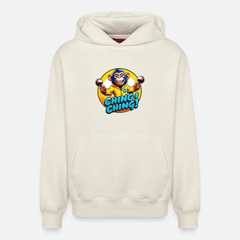 Ching Ching - Sweat à capuche unisexe décontracté en coton biologique – de SPREAD - blanc cassé