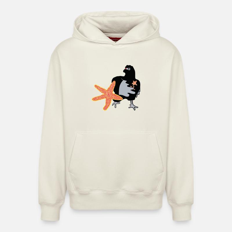 Poulet Ninja - Sweat à capuche unisexe décontracté en coton biologique – de SPREAD - blanc cassé