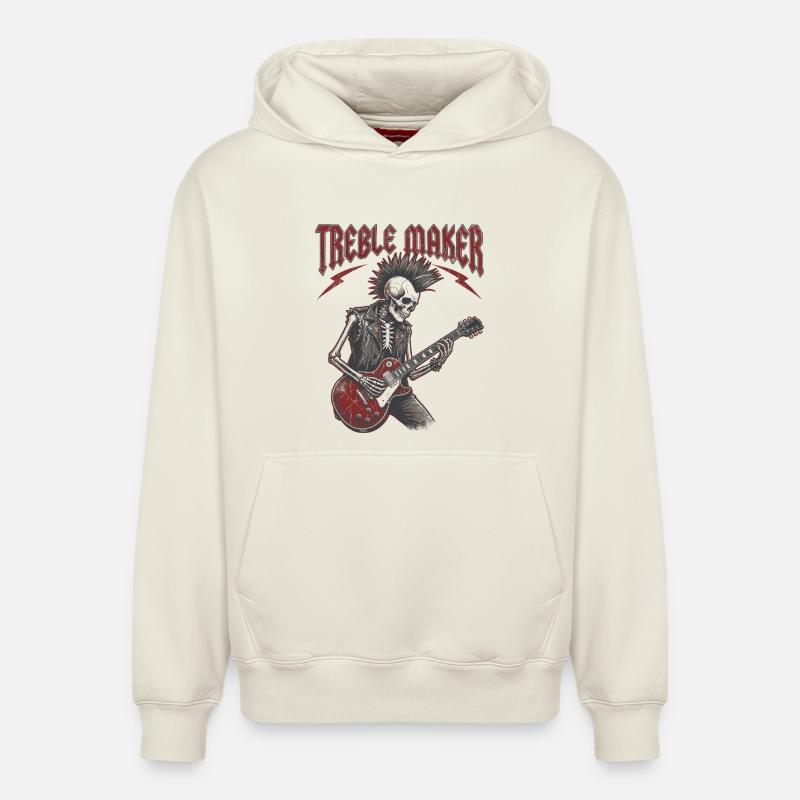 Treble Maker Guitariste Musicien Jun - Sweat à capuche unisexe décontracté en coton biologique – de SPREAD - blanc cassé