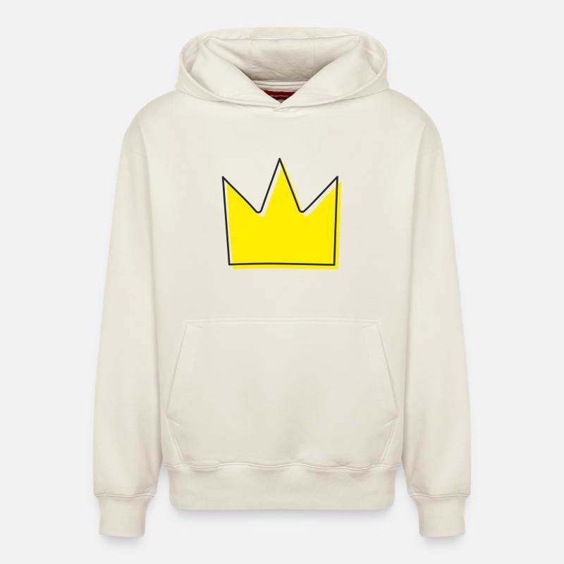Illustration de la couronne - Sweat à capuche unisexe décontracté en coton biologique – de SPREAD - blanc cassé