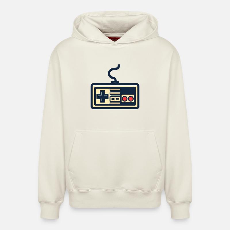Retro-Gamecontroller-Design - Relaxed Unisex Organic Hoodie – von SPREAD - Naturweiß