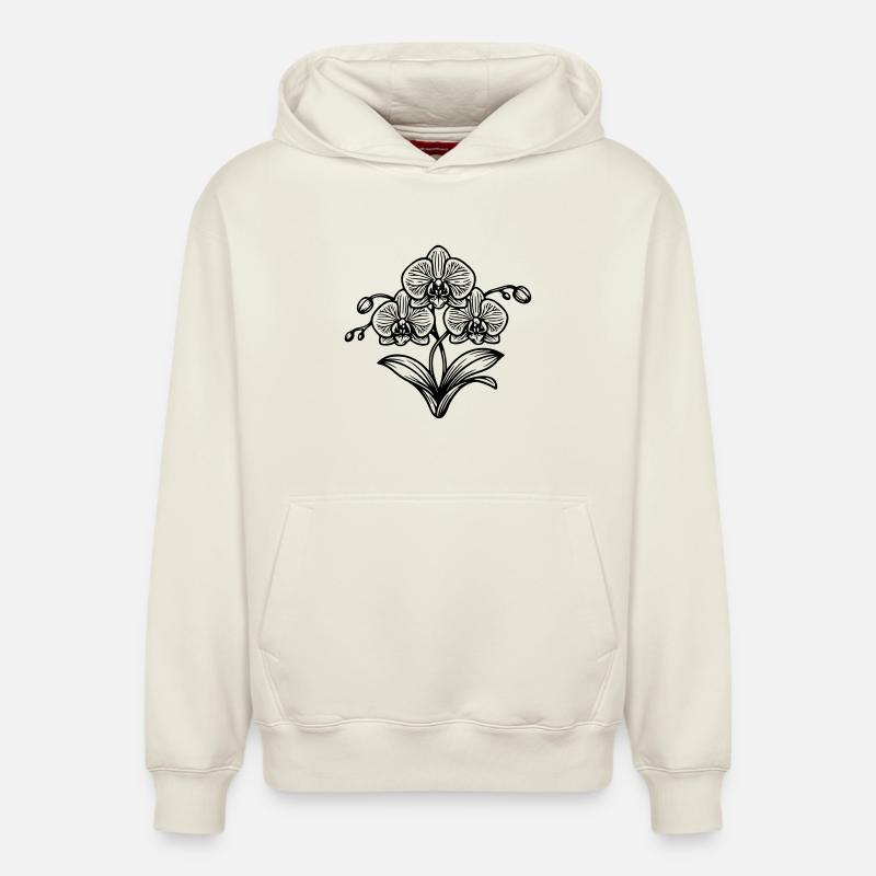 Orchidée  - Sweat à capuche unisexe décontracté en coton biologique – de SPREAD - blanc cassé