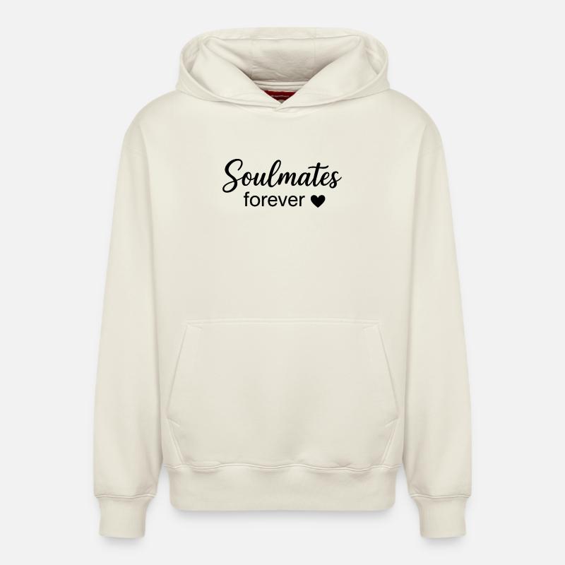 Âmes éternelles Boho Scripture Design - Sweat à capuche unisexe décontracté en coton biologique – de SPREAD - blanc cassé