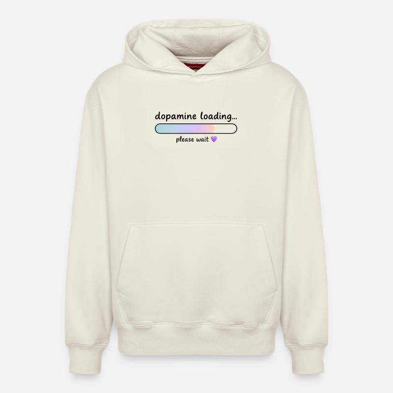 Gradient de charge de dopamine - Sweat à capuche unisexe décontracté en coton biologique – de SPREAD - blanc cassé