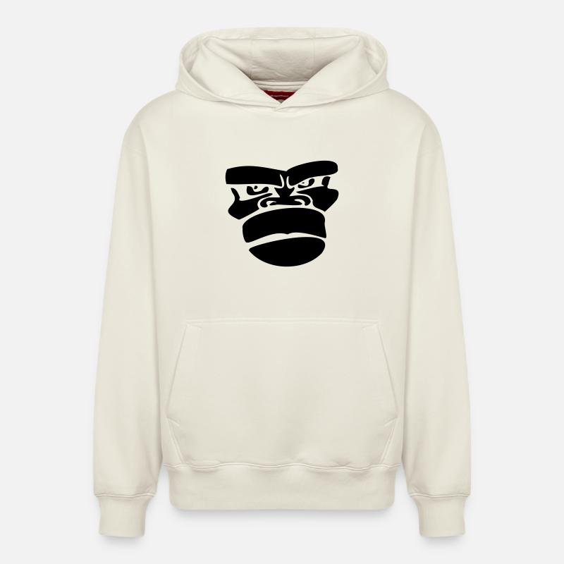 monkey affengesicht - Sweat à capuche unisexe décontracté en coton biologique – de SPREAD - blanc cassé