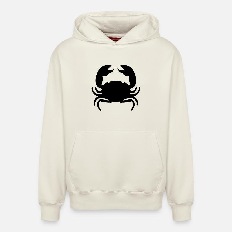 crabe - Sweat à capuche unisexe décontracté en coton biologique – de SPREAD - blanc cassé