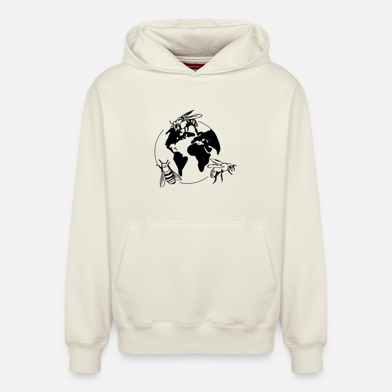 Sauvez les abeilles - Sweat à capuche unisexe décontracté en coton biologique – de SPREAD - blanc cassé