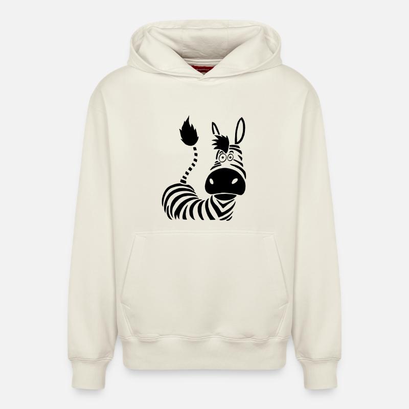 Rayures de zèbre - Sweat à capuche unisexe décontracté en coton biologique – de SPREAD - blanc cassé