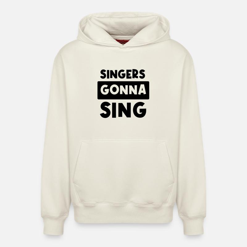 Les chanteurs vont chanter - Sweat à capuche unisexe décontracté en coton biologique – de SPREAD - blanc cassé