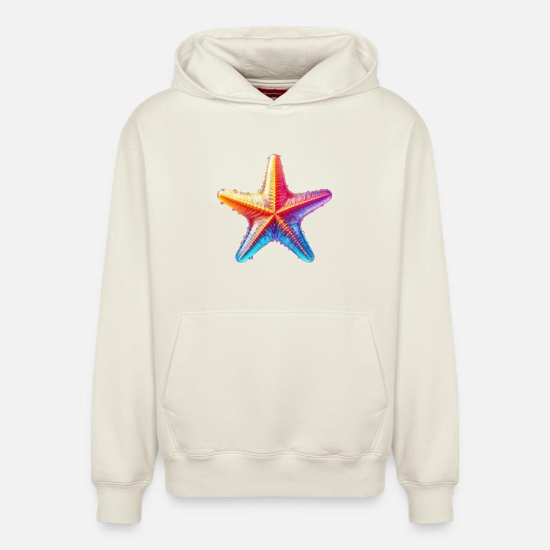 Étoile de mer - Sweat à capuche unisexe décontracté en coton biologique – de SPREAD - blanc cassé