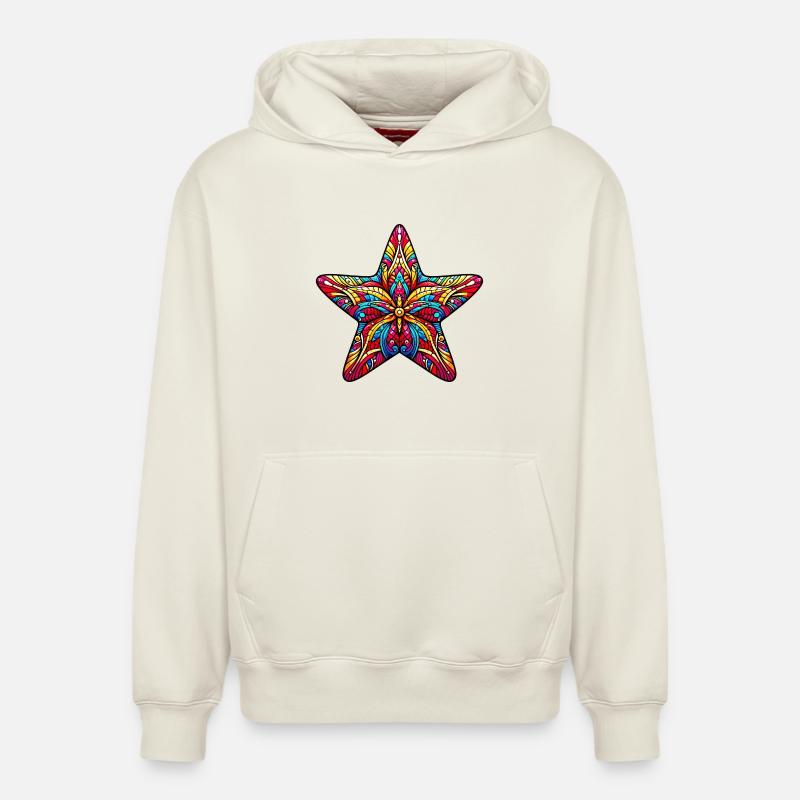 Étoile de mer - Sweat à capuche unisexe décontracté en coton biologique – de SPREAD - blanc cassé