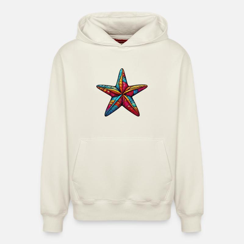 Étoile de mer - Sweat à capuche unisexe décontracté en coton biologique – de SPREAD - blanc cassé