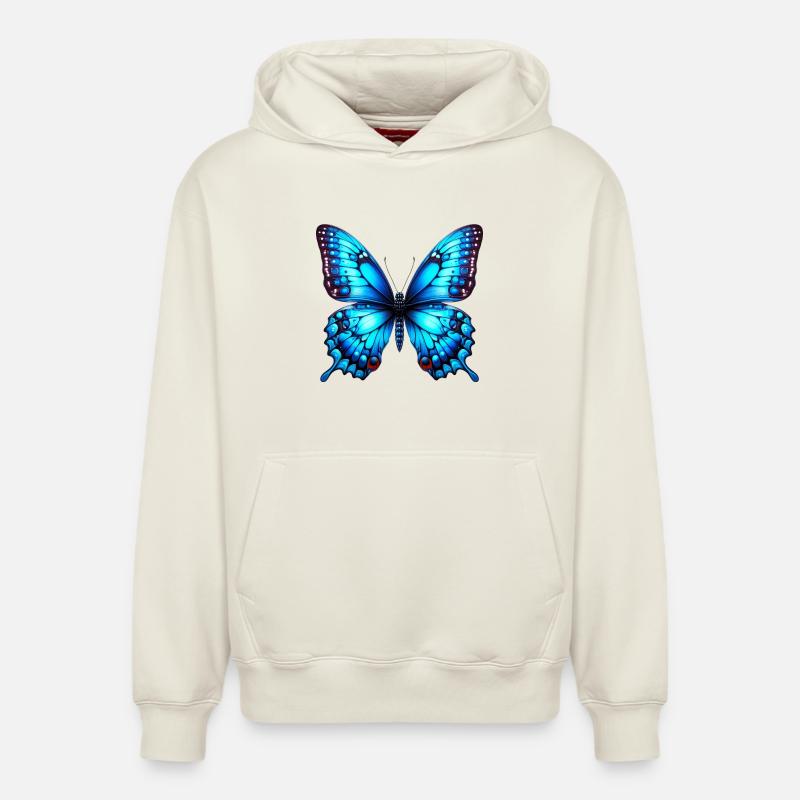 Papillon - Sweat à capuche unisexe décontracté en coton biologique – de SPREAD - blanc cassé