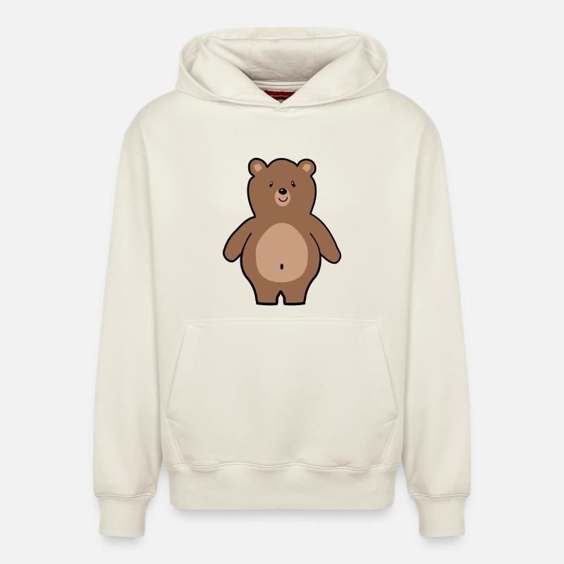 Ours - Sweat à capuche unisexe décontracté en coton biologique – de SPREAD - blanc cassé
