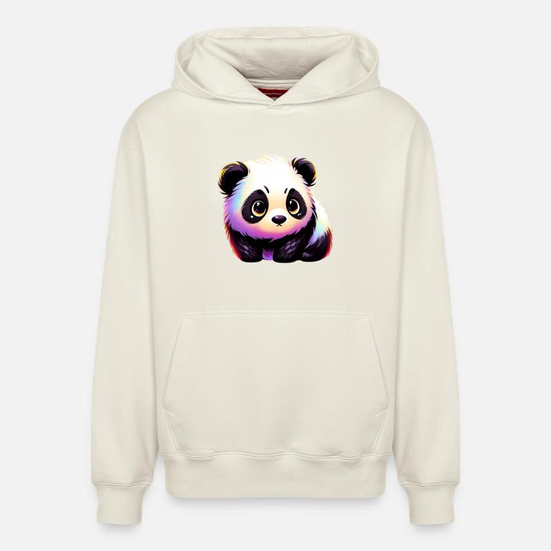 Panda - Sweat à capuche unisexe décontracté en coton biologique – de SPREAD - blanc cassé