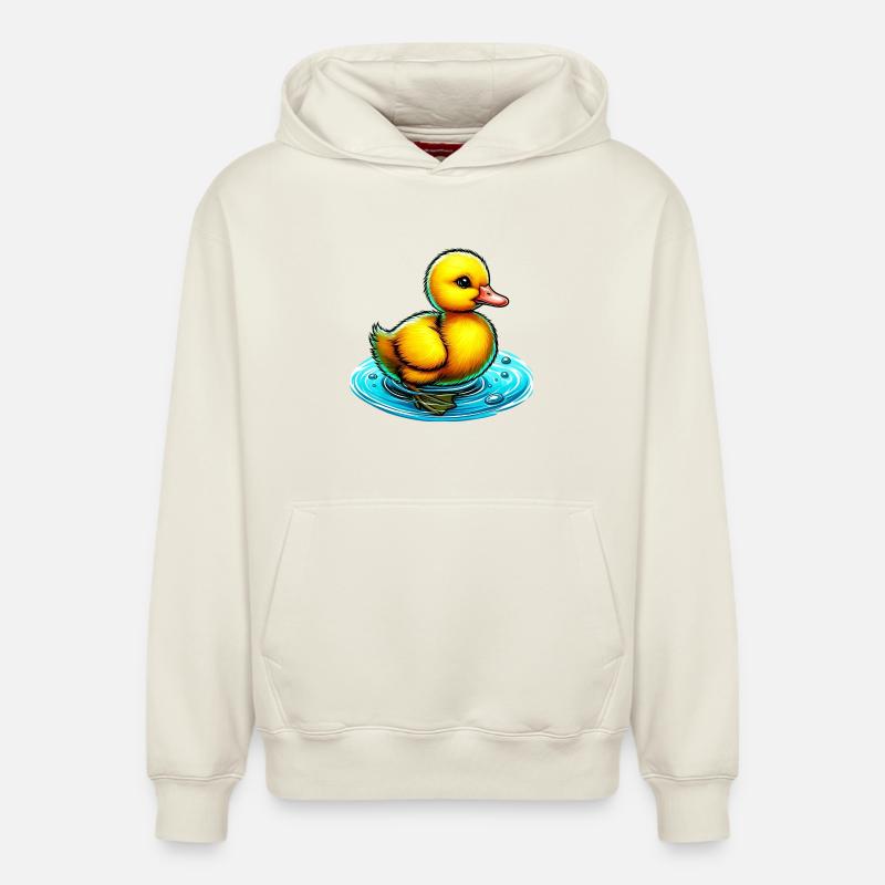 Caneton Canard Canard Canard - Sweat à capuche unisexe décontracté en coton biologique – de SPREAD - blanc cassé