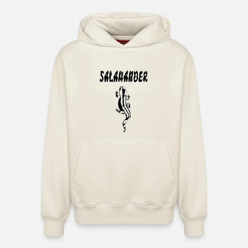 Salamandre noire - Sweat à capuche unisexe décontracté en coton biologique – de SPREAD - blanc cassé