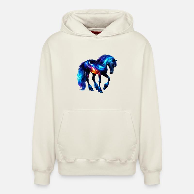 Cheval - Sweat à capuche unisexe décontracté en coton biologique – de SPREAD - blanc cassé