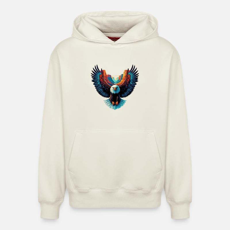 Aigle - Sweat à capuche unisexe décontracté en coton biologique – de SPREAD - blanc cassé