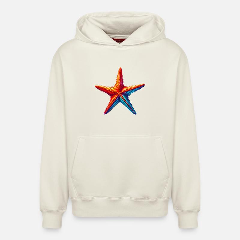 Étoile de mer - Sweat à capuche unisexe décontracté en coton biologique – de SPREAD - blanc cassé