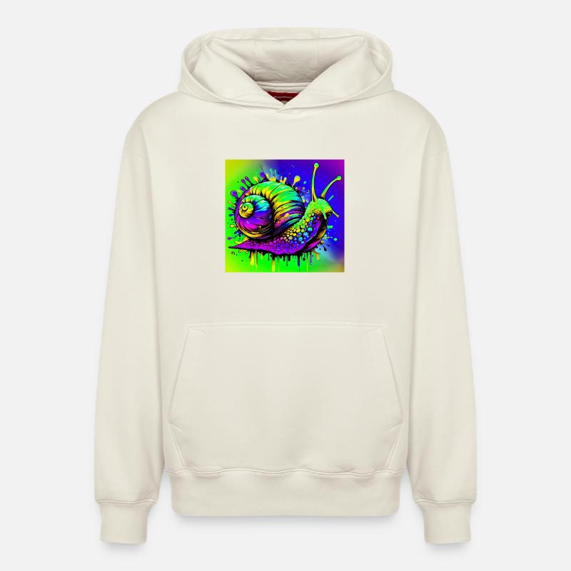 Escargot - Sweat à capuche unisexe décontracté en coton biologique – de SPREAD - blanc cassé