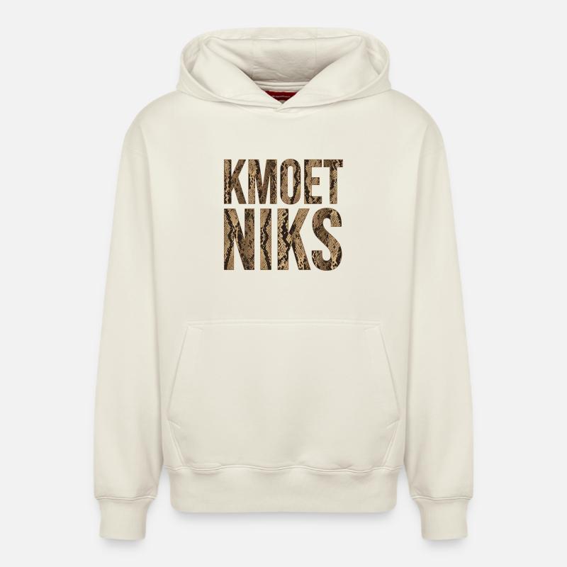 Kmoet niks, Dialecte anversois Chemises - Sweat à capuche unisexe décontracté en coton biologique – de SPREAD - blanc cassé
