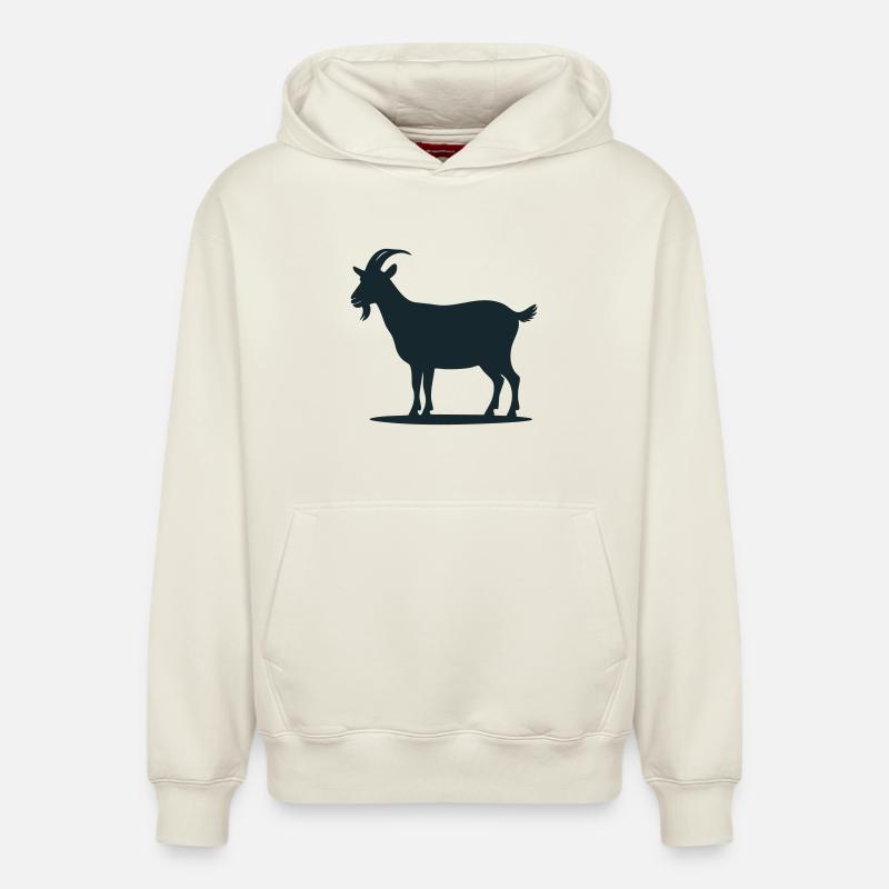 Chèvre - Sweat à capuche unisexe décontracté en coton biologique – de SPREAD - blanc cassé