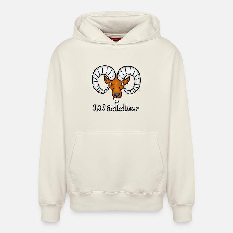 Widder Sternzeichen - Relaxed Unisex Organic Hoodie – von SPREAD - Naturweiß