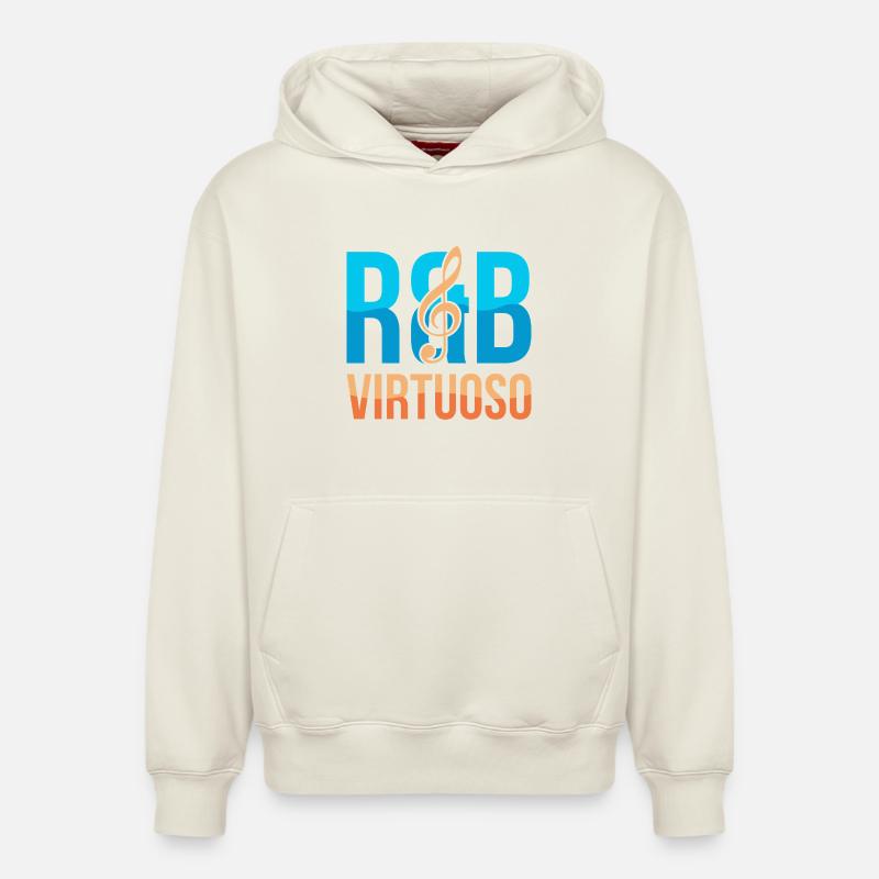 RnB Musikvirtuose E1 Deep Blue - Relaxed Unisex Organic Hoodie – von SPREAD - Naturweiß