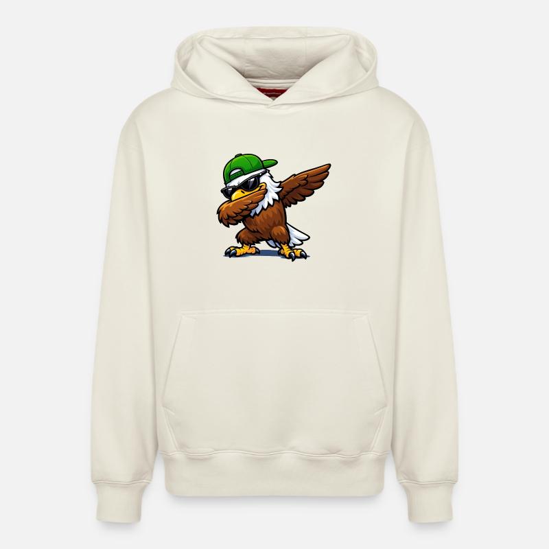 Dabbing Eagle - Relaxed Unisex Organic Hoodie – von SPREAD - Naturweiß