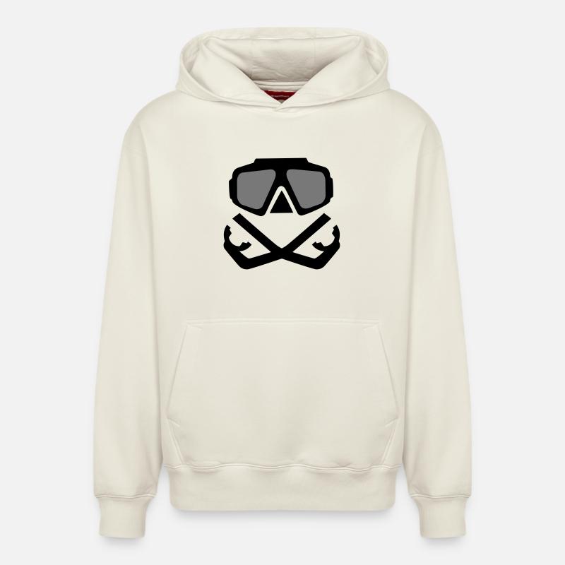 Plongée - Sweat à capuche unisexe décontracté en coton biologique – de SPREAD - blanc cassé