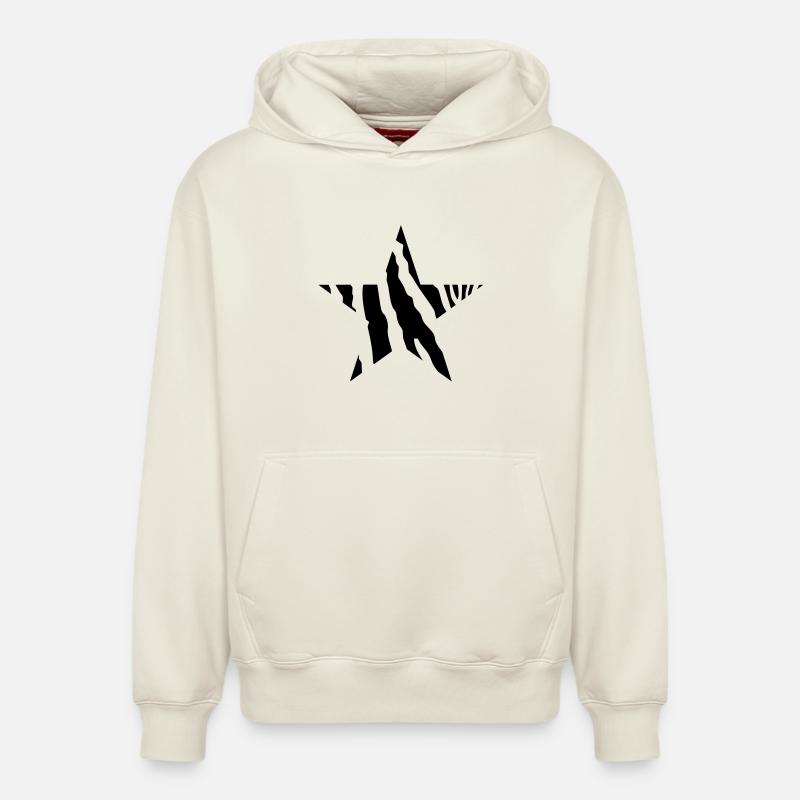Zebra étoiles - Sweat à capuche unisexe décontracté en coton biologique – de SPREAD - blanc cassé