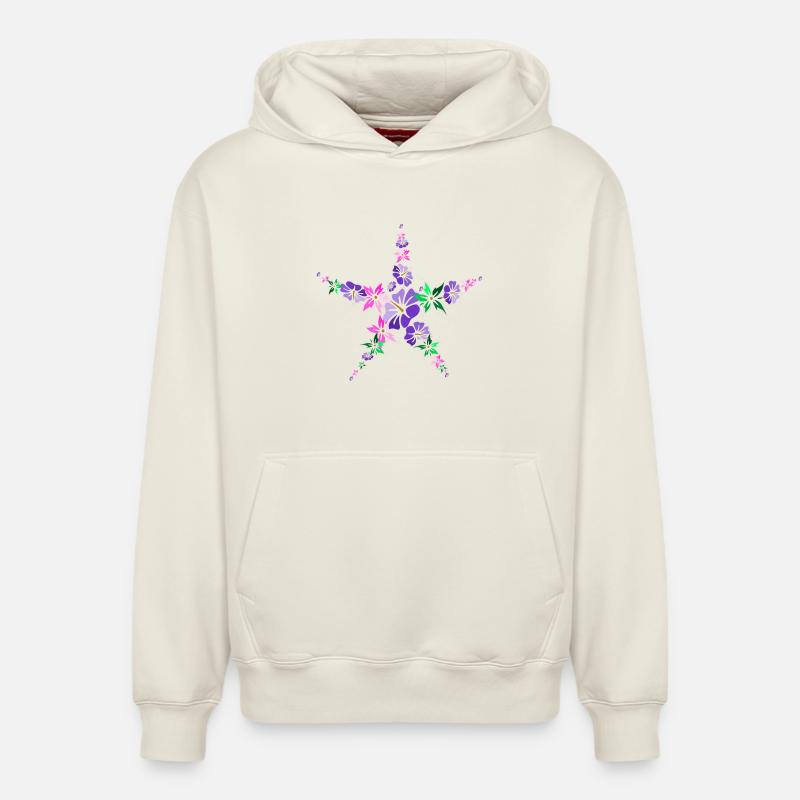 polynésie - Sweat à capuche unisexe décontracté en coton biologique – de SPREAD - blanc cassé